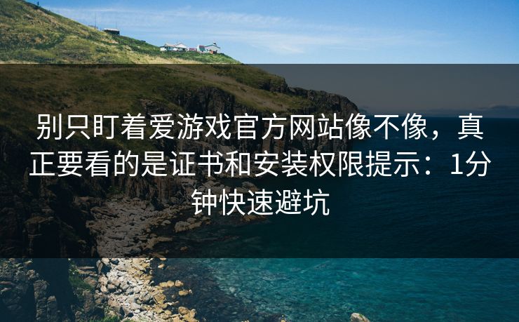 别只盯着爱游戏官方网站像不像，真正要看的是证书和安装权限提示：1分钟快速避坑